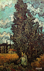 Cypresses and Two Women - Vincent van Gogh