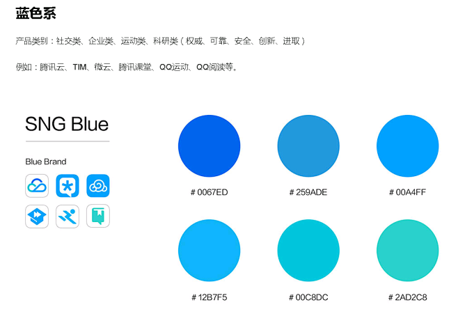 SNG（腾讯社交网络事业群）品牌系统配色...