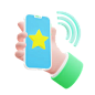 Hand Holding a Top App Rating  3D Icon