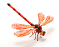 Vivid Red Dragonfly, glass dragonfly by Wesley Fleming