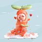 36daysoftype 3D 3dart animation  Character Character design  Food  ILLUSTRATION  japan kawaii