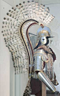 Side view of Polish Hussar armour showing wing detail. The Polish Winged Hussars were the elite of the Polish-Lithuanian Commonwealth cavalry.