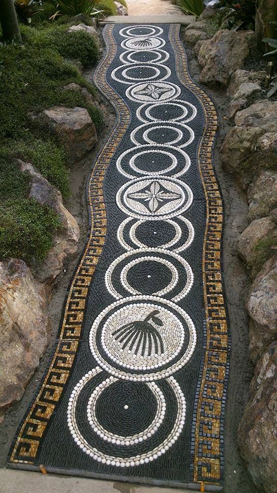 Pebble mosaic path b...