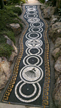 Pebble mosaic path by John Botica http://www.powerofpebbles.com/ ➕mosaic -➕Blue Nature➖➕More Pins Like This At FOSTERGINGER @ Pinterest✖️