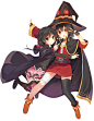 Tags: Anime, Mishima Kurone, Kono Subarashii Sekai ni Shukufuku wo!, Yunyun (KonoSuba), Megumin (KonoSuba), Asymmetrical Legwear, Black Cape