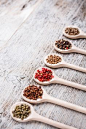 This photo demonstrates variety. I like how all the spoons are the same but the spices add the differences.