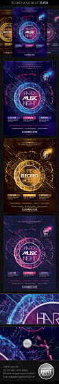 Techno Music Night Flyer on Behance