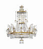 A GERMAN ORMOLU, CRYSTAL AND CUT-GLASS TWELVE-LIGHT CHANDELIER
, CIRCA 1800, PROBABLY DRESDEN
 : CIRCA 1800, PROBABLY DRESDEN
