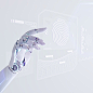 机器人手人工智能生物识别技术指纹网络安全网络科技背景