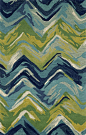 Liora Manne Tivoli Chevron Playa Blue/Green Area Rug | AllModern: