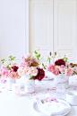 Tabletop: Springtime Pink Confetti + Tulips