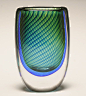 Kosta art glass vase designed by Vicke Lindstrand