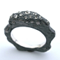 Amorphous Ring w/inverted diamonds by Todd Pownell