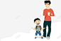 爸爸和儿子卡通图 免费下载 页面网页 平面电商 创意素材