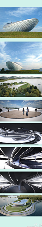 分享： 多媒体剧场，韩国大邱，设计AA../河流文化展馆/自然，技术和空间/圆弧与周边环境的共生对话/投影技术/60米x 20米的无缝投影表面/34通道投影系统....（前两张为工程照片）。。
