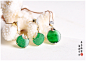 羊子珠宝 香港设计师款 精致满绿翡翠吊坠耳环一套-淘宝网