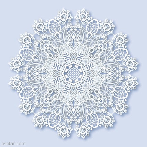 白色雪花造型花纹蕾丝花边矢量