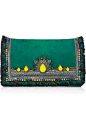 Matthew Williamson | Swarovski crystal-embellished suede clutch | NET-A-PORTER.COM