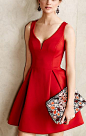Must-have holiday dress in red: 