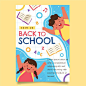 Flat back to school vertical poster template Free Vector