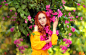 People 2560x1627 colorful redhead women model flowers plants yellow clothing