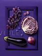 紫色主题 紫色蔬果 蓝紫背景 精美美食海报PSD02