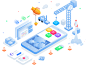 Isometric Illustrations - App Development<br/>by Virgil Pana