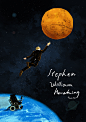 Paco_Yao 原创插画 禁止商用 Stephen William Hawking 斯蒂芬·威廉·霍金 他只是去了火星