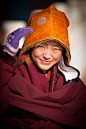 Buddhist nun in Tibet.