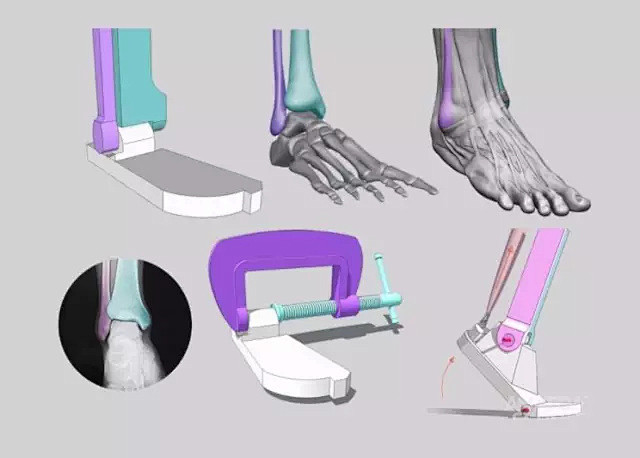 【绘画参考】脚不同角度的3D模型及动态姿...