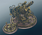 Steampunk Microscope, Tor Frick : A steampunk microscope I made to try something new, aswell as trying some new shaders I made for brass and automatic wear. Modelled and rendered in Modo.