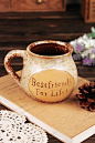 zakka欧式复古陶瓷马克杯咖啡杯奶茶早餐杯字母创意可爱情侣水杯 - 家居达人