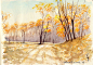 General 2048x1430 artwork watercolor traditional art trees nature landscape fall Tiffany Bottoms