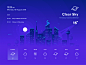 Weather App illustration ui radar moon cosmos galaxy tron city space app weather