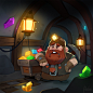 Gnome in the mine, Aleksandr Pushai : #pushai #art #photoshop #illustration #characterdesign #concept #dwarf #mine #miner #steps #instagram #instaart #character #trasher #undergraund