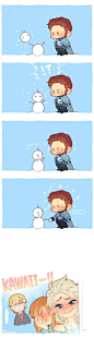 #frozen#上次hans堆雪人失败的漫画，キリ太（kiritaxxx）大大画了续集啊！！【http://t.cn/8srwX0g】果然elsa出手了！