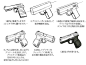 精选12个枪的画法窍门•拿法 动作场景的武器和手 : 漫画的战斗场景里通常都有用枪射击的场景。手持大型枪支、步枪、手掌大小的手枪射出子弹的身影，是动作场景中最常见的。但是，想要把握平时没机会见到的武器的正面和侧面等各种角度很难。如果能轻松画出帅气、正确的握枪姿势就好了……很多人都有这种想法吧。这次，我们就为大家介绍一些能解决绘图时的这一烦恼的枪的画法。只要掌握了作为基础器械的枪的画法，就可以应用于绘制各种器械的图了。让我们一起来学习枪等武器的构造和结构、射击的姿势和动作，练习绘制像样的动作场景吧。快来看看