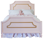 Beverly Bed With Molding, Pale Pink With Gold Trim traditional-kids-beds