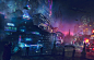 General 1920x1229 city science fiction cyberpunk neon hovercraft cathedral hotel police