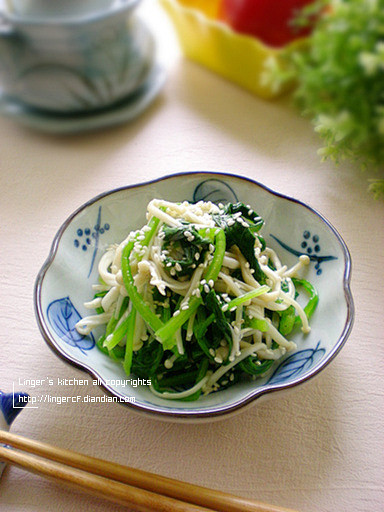 金针菇拌菠菜



非常清新爽口的一款凉...