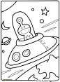 10张有趣的太空主题涂色图片！外星人地球火星怪兽宇航员涂色图片-红豆饭小学生简笔画大全