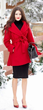 Red Great Coat   Lovely Inspiration 