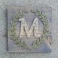 Custom string art laurel leaf monogram sign by Blossomingburlap on etsy