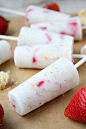 Strawberry Shortcake Greek Yogurt Popsicles