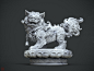Chinese  lion statue （marble version and W.I.P), Zhelong Xu : Marble version of the classic lion.

There is a bronze version of it.
https://www.artstation.com/artwork/dVbVQ