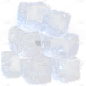 通用3D立体透明冰块固体冰冻凉爽元素