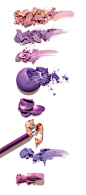 唇膏,眼影,影棚拍摄,紫色,堆_155143361_Make-up (XXXL)_创意图片_Getty Images China