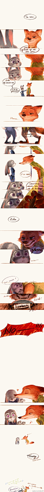 #Zootopia# #疯狂动物城# #狐兔#  刚好今天白色情人节...？总之就是这么回事了（shenmegui） 恩考虑CP18的时候要不要截个其中几格印点paper当无料