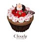 【克勞蒂杯子蛋糕】Cloudy CUPCAKE聖誕驚喜6寸巨型杯子蛋糕-淘宝网
