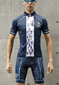 Road Race Short-Sleeved Summer Cycling Jersey (Navy): 